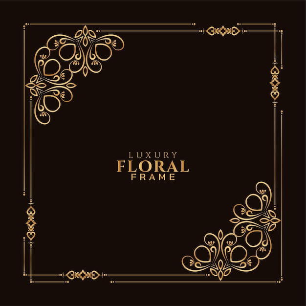 Elegant stylish golden floral frame background