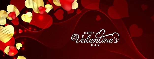 Free vector elegant stylish happy valentines day celebration banner design