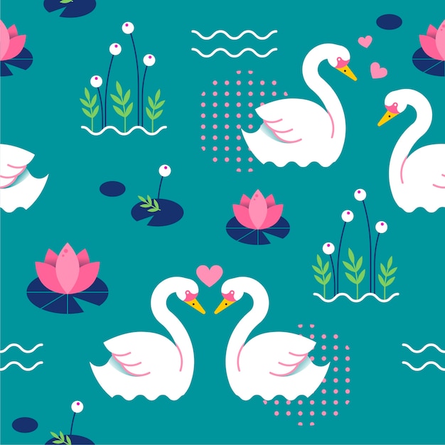 Free vector elegant swan pattern concept