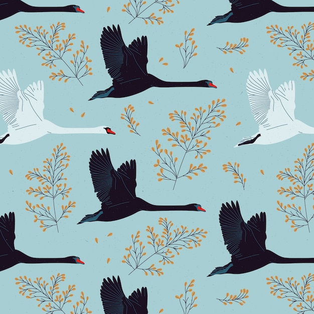 Elegant swan pattern concept