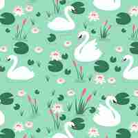 Free vector elegant swan pattern