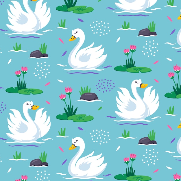 Free vector elegant swan pattern