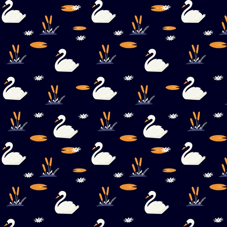 Free Vector elegant swan pattern