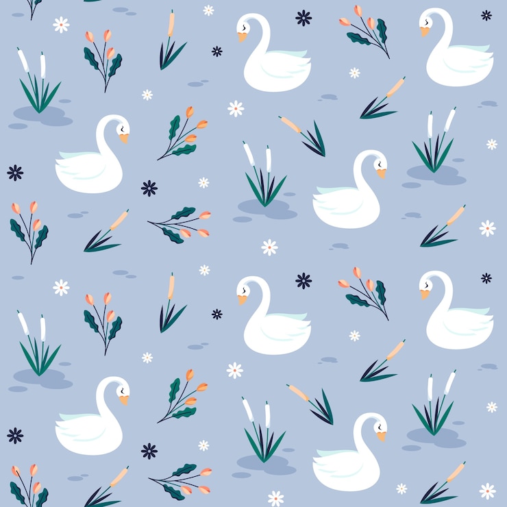 Free Vector elegant swan pattern