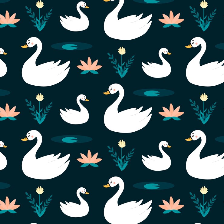 Free Vector elegant swan pattern