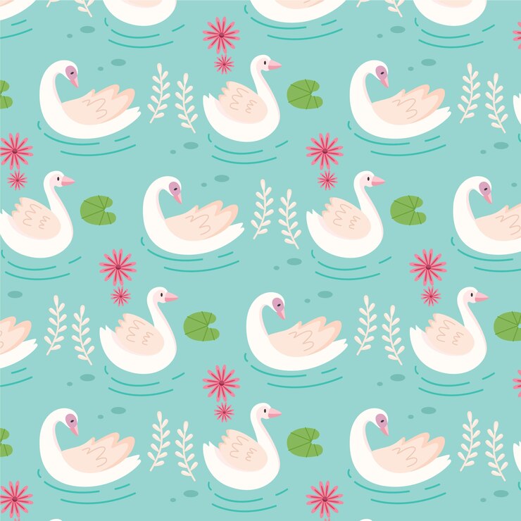Free Vector elegant swan pattern