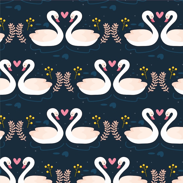 Free vector elegant swan pattern