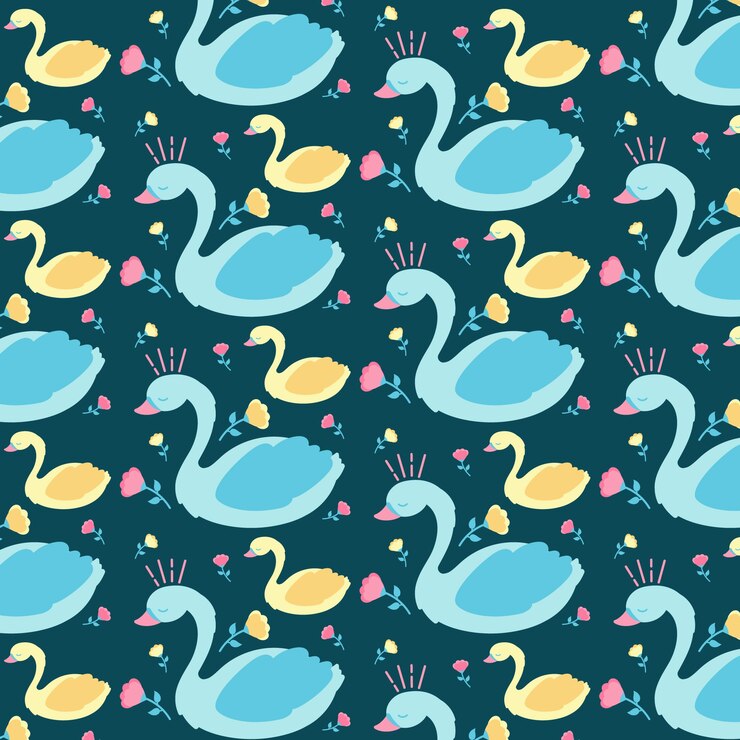 Free Vector elegant swan pattern