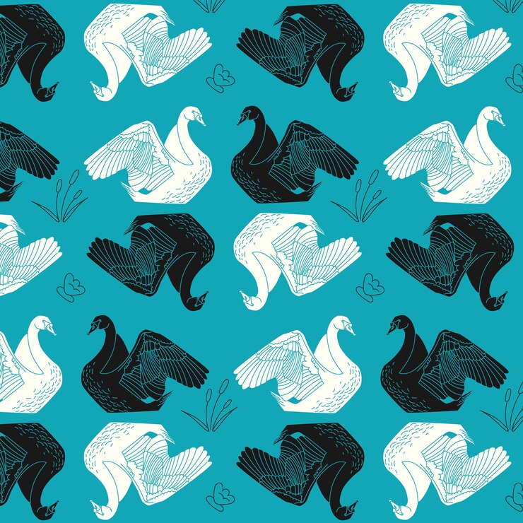 Free Vector elegant swan pattern