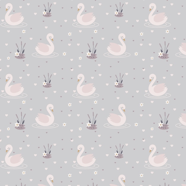 Free vector elegant swan pattern