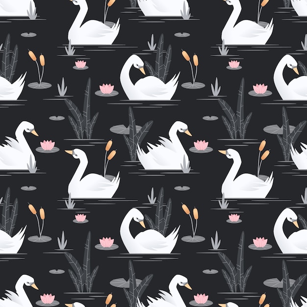 Free vector elegant swan pattern