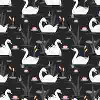 Free vector elegant swan pattern