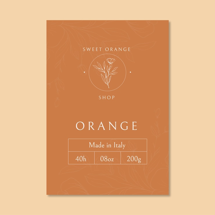 Free Vector elegant sweet orange candle label
