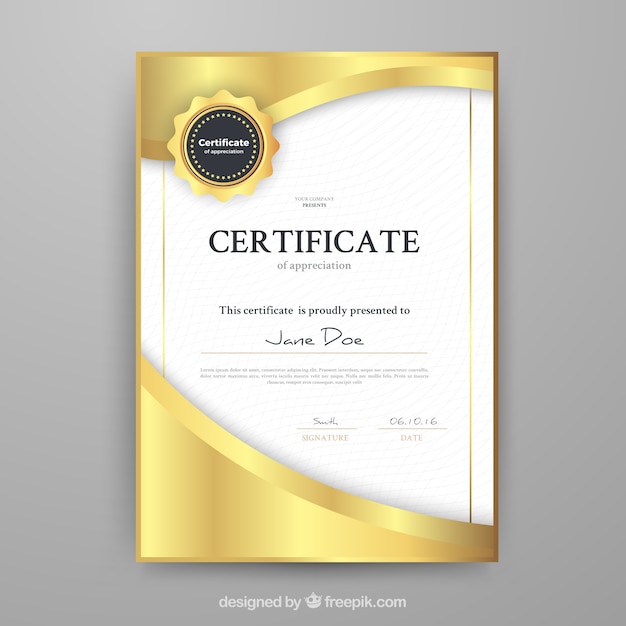 Free vector elegant template certificate