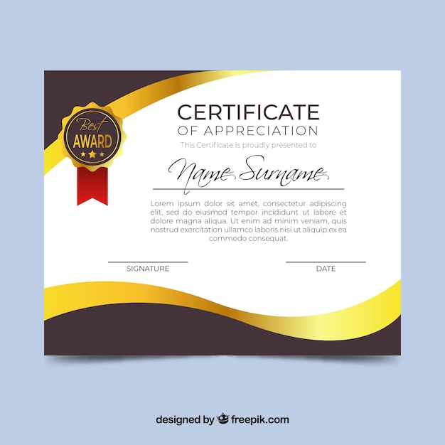 Elegante certificato modello