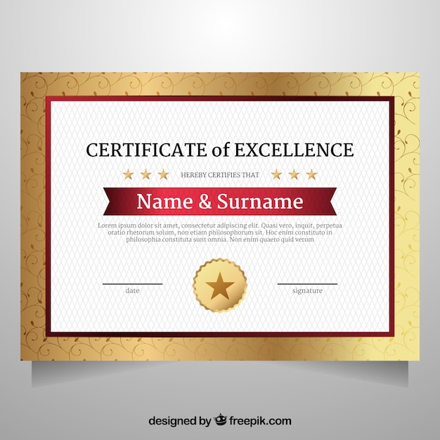 Free vector elegant template certificate