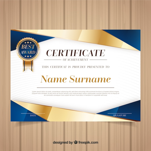 Free vector elegant template certificate