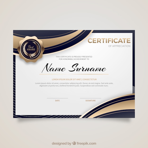 Free vector elegant template certificate