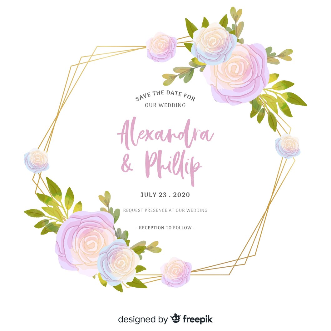 Free Vector | Elegant template for wedding invitation