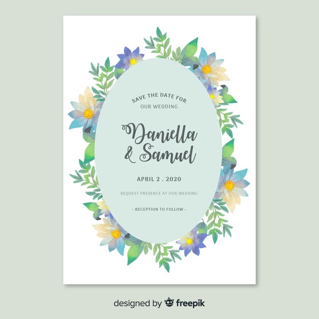 Elegant theme for wedding invitation template