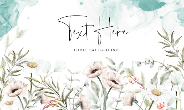 Free vector elegant tiny floral watercolor background template design