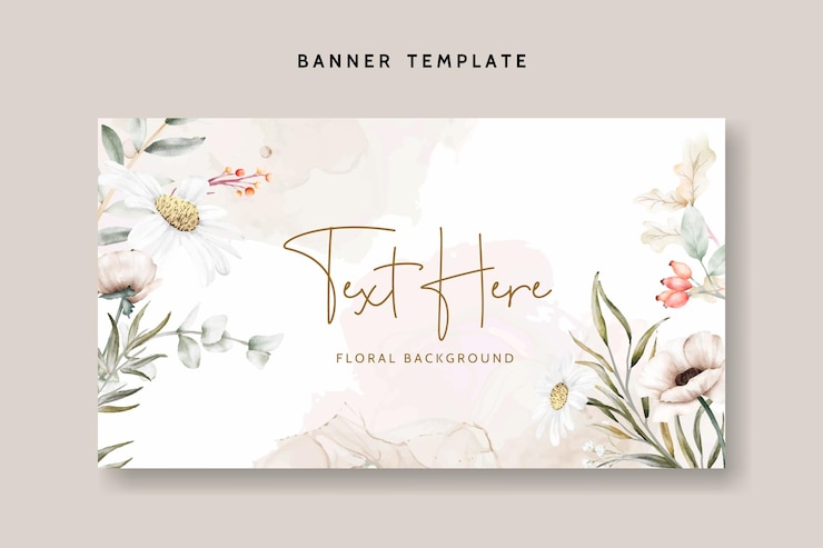 Free Vector elegant tiny floral watercolor background template design