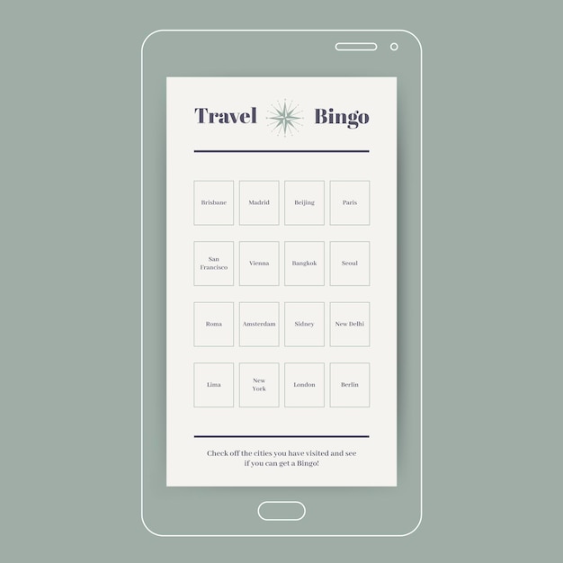 Free vector elegant travel cities bingo instagram story