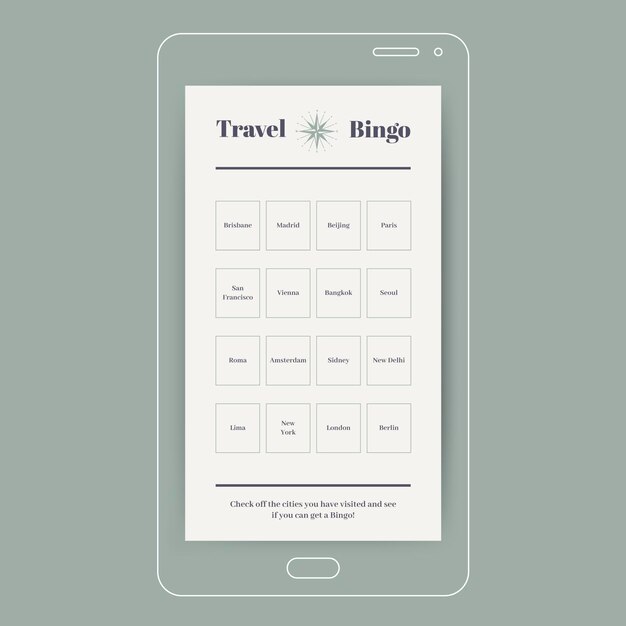 Elegant travel cities bingo instagram story
