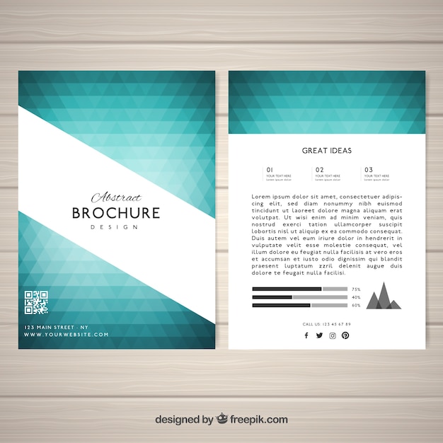 Vettore gratuito brochure eleganti di triangoli