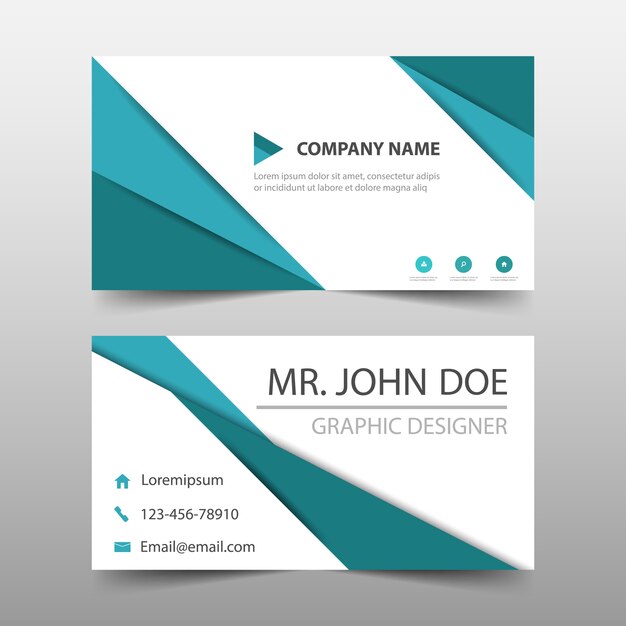 elegant turquoise commercial business card