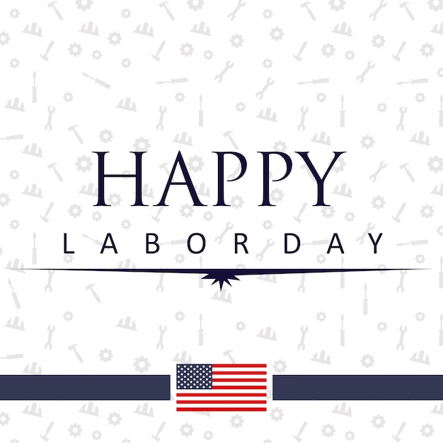タイポグラフィーでアメリカの旗労働日9月4日米国の州アメリカの労働日のデザイン美しいアメリカの旗構成労働日ポスターデザインツールパターン白い背景