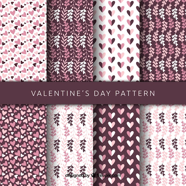 Free vector elegant valentine pattern collection