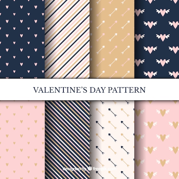 Free vector elegant valentine pattern set