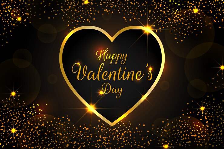 Free Vector elegant valentine's day background with shiny elements