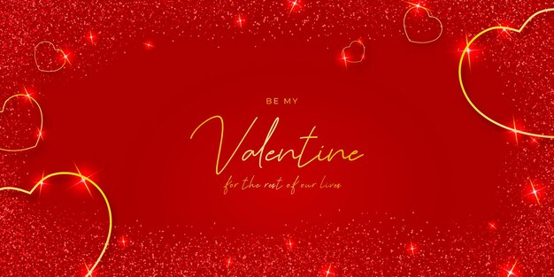 Elegant valentine's day with golden hearts