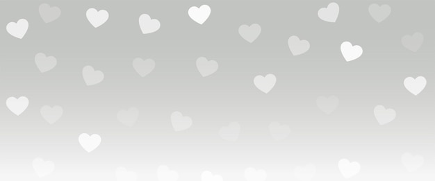 Free vector elegant valentines day hearts pattern grey banner design