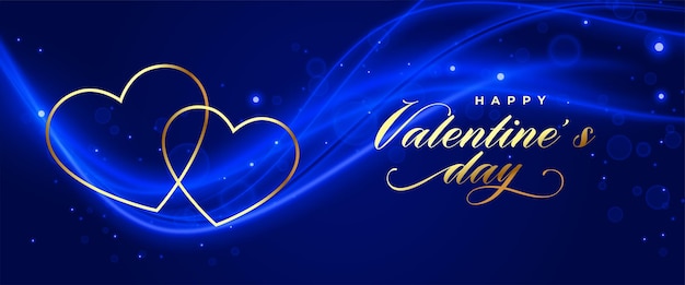 Free vector elegant valentines day love banner with soft wavy design