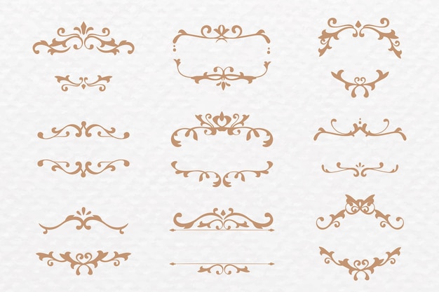 Elegant vector ornamental frame bronze collection Free Vector