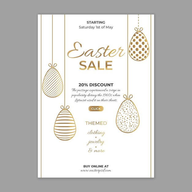 Elegant vertical flyer template for easter sale