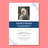 Free vector elegant veteran funeral program invitation