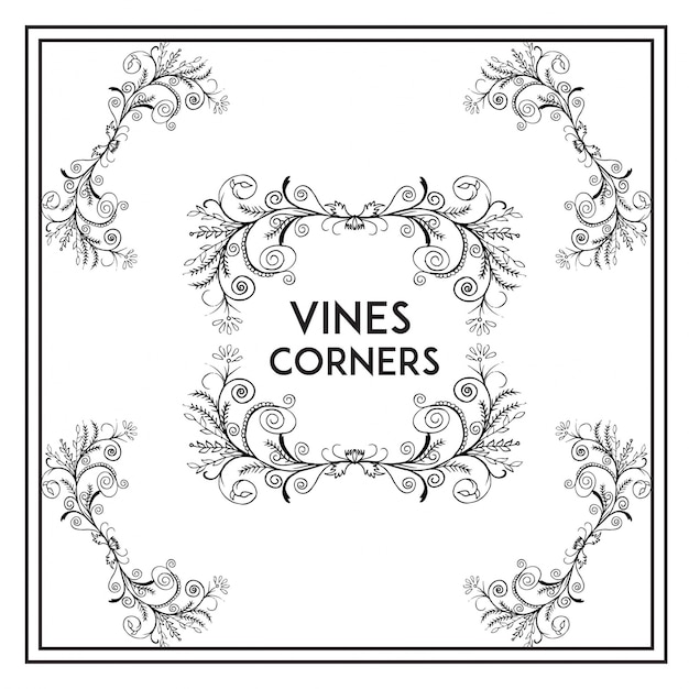 Free vector elegant vines cornes collection