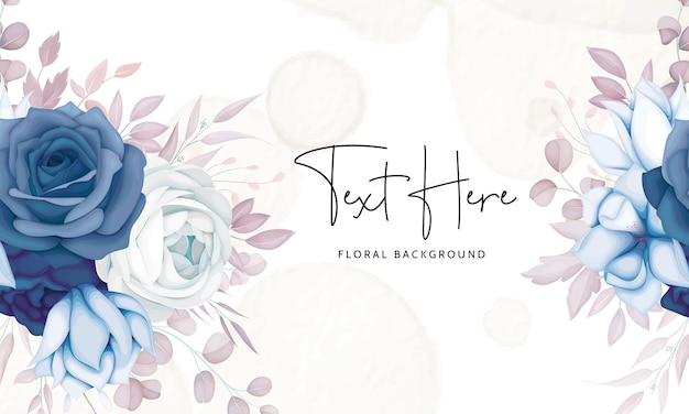 elegant vintage blue and brown floral background template