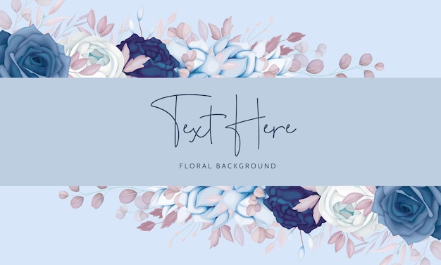 Free vector elegant vintage blue and brown floral background template