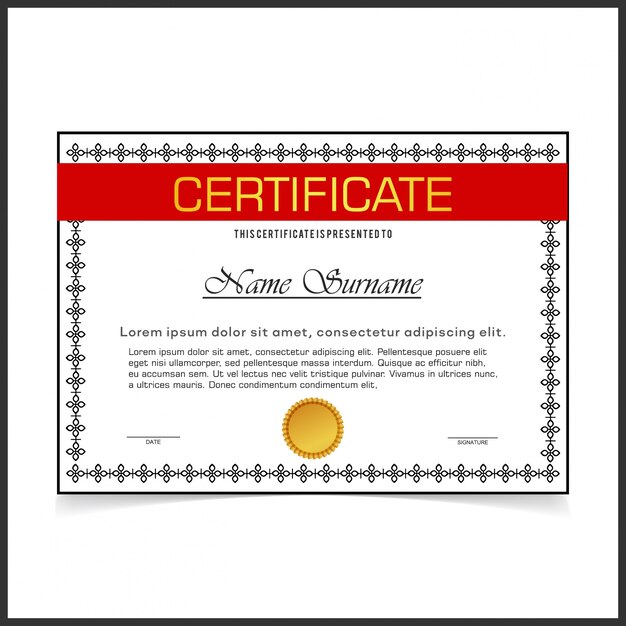 Elegant vintage certificate design