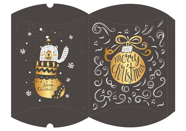 Free vector elegant vintage christmas box