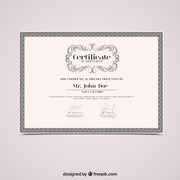 Free vector elegant vintage diploma