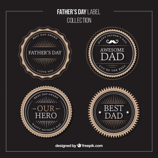 Elegant vintage father's day badges