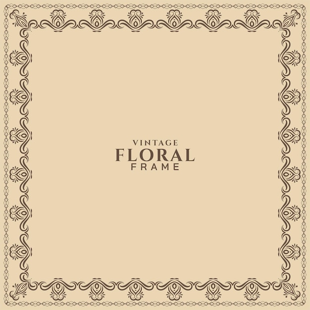 Free vector elegant vintage floral frame decorative background