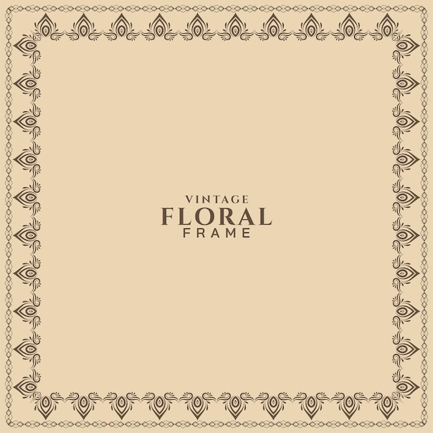 Free vector elegant vintage floral frame decorative background