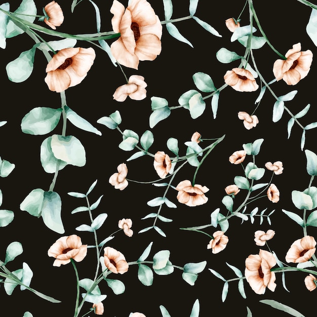Бесплатное векторное изображение Элегантный винтажный цветочный бесшовный узор